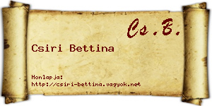 Csiri Bettina névjegykártya